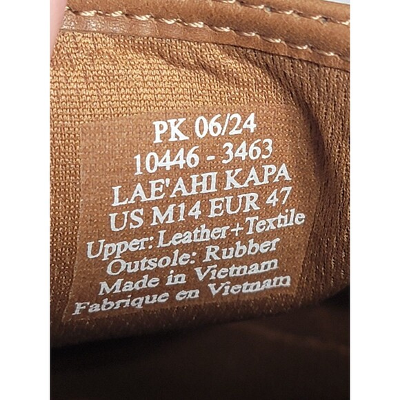 Olukai Men\'s Lae\'ahi Kapa Corduroy Slip-On Shoes Tan/darkwood Leather Size 14 main image 6